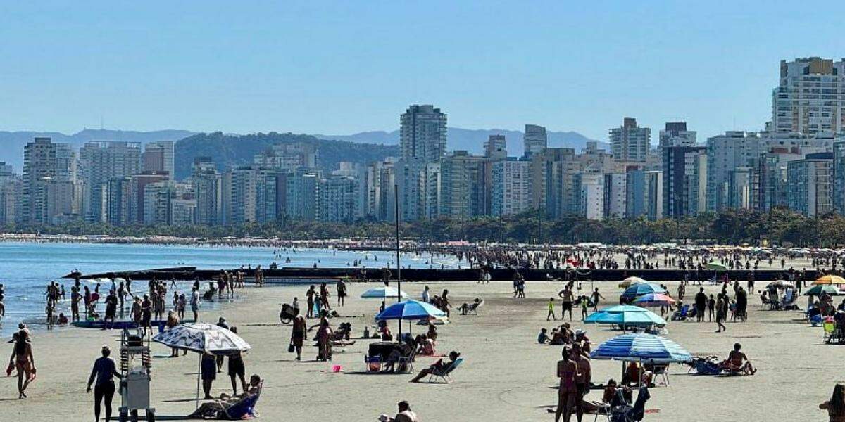 Temperaturas podem ficar até 3ºC acima da média na Baixada Santista e em todo o litoral de São Paulo
