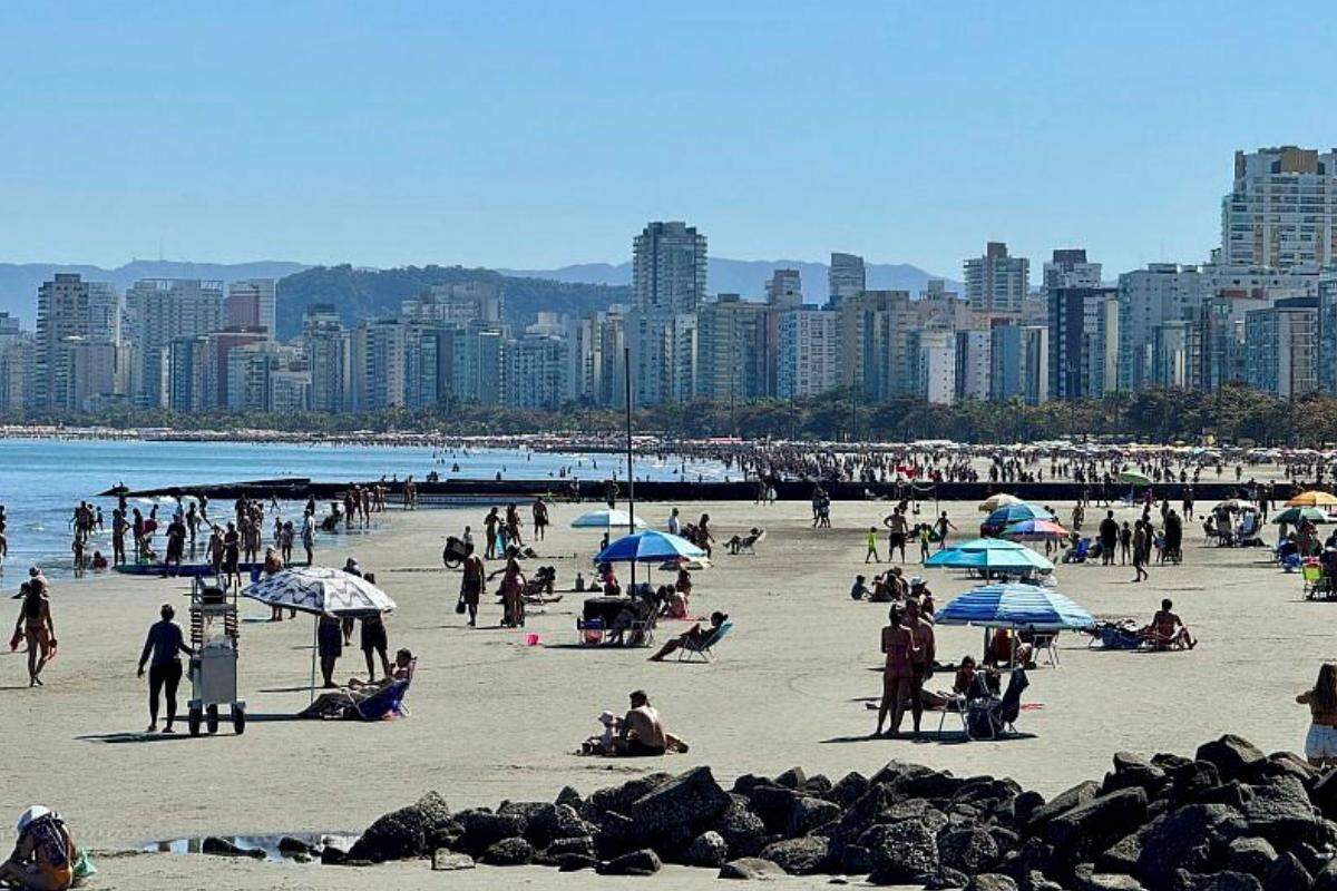 Temperaturas podem ficar até 3ºC acima da média na Baixada Santista e em todo o litoral de São Paulo