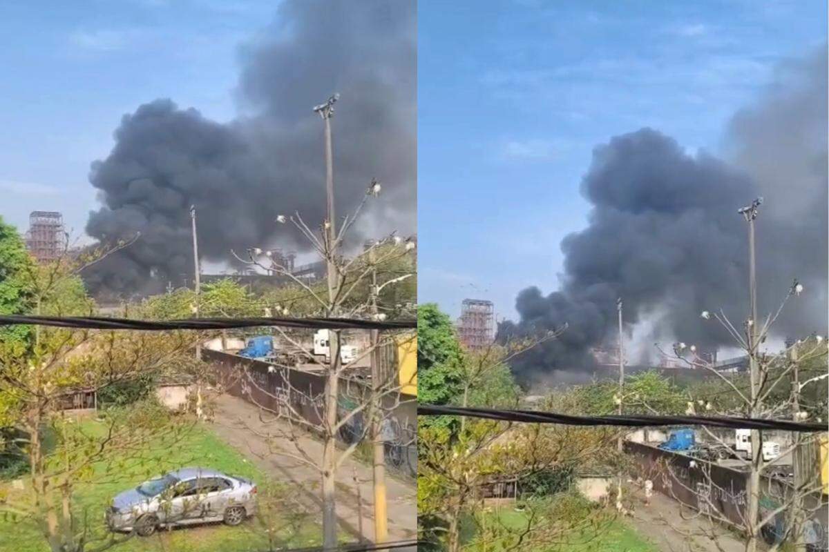 O incêndio consumiu completamente o caminhão