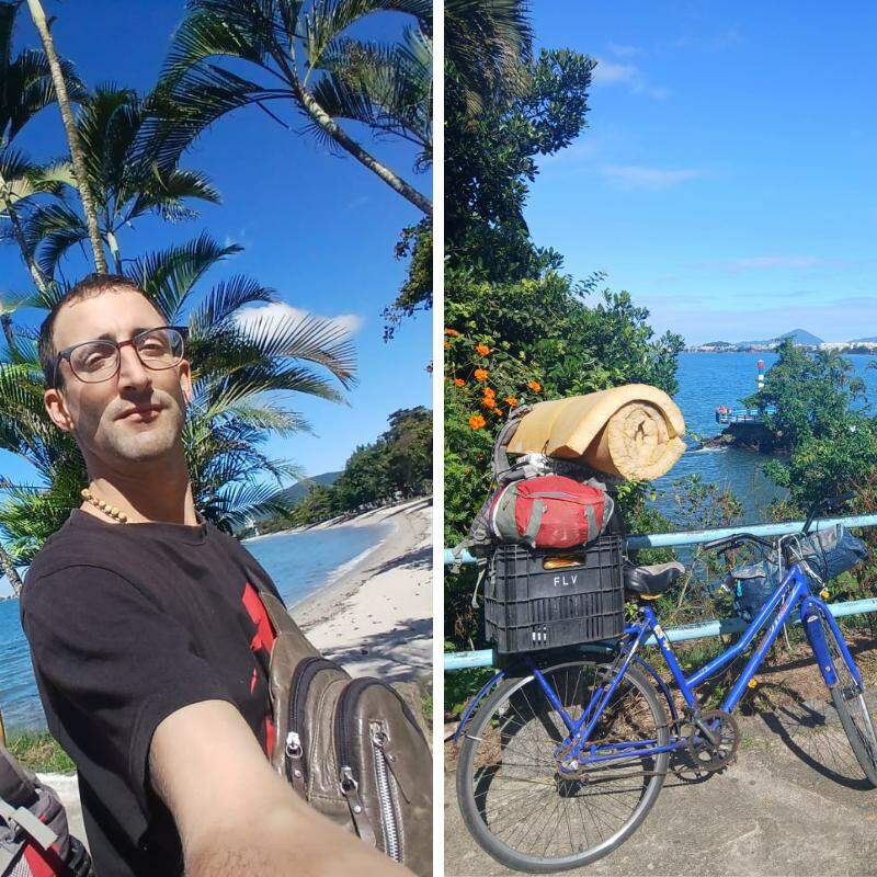 O aventureiro passou por Ubatuba, no litoral de São Paulo