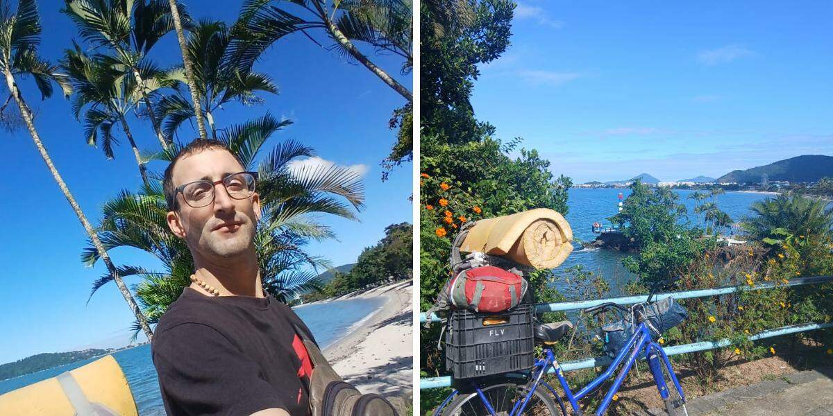 O aventureiro passou por Ubatuba, no litoral de São Paulo