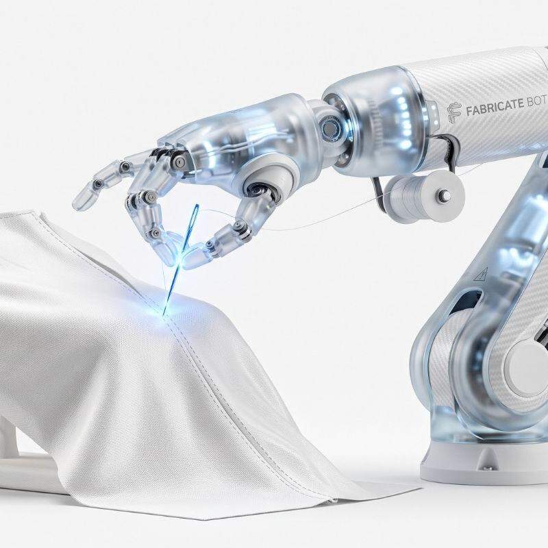 Aitu AI Robot é equipado com IA e visão computacional, capaz de identificar, separar, segurar, posicionar e alinhar tecidos