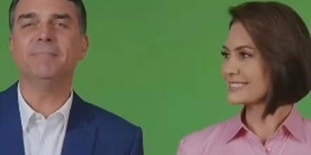 Michelle e Flávio Bolsonaro aparecem juntos em vídeo de campanha após rompimento público