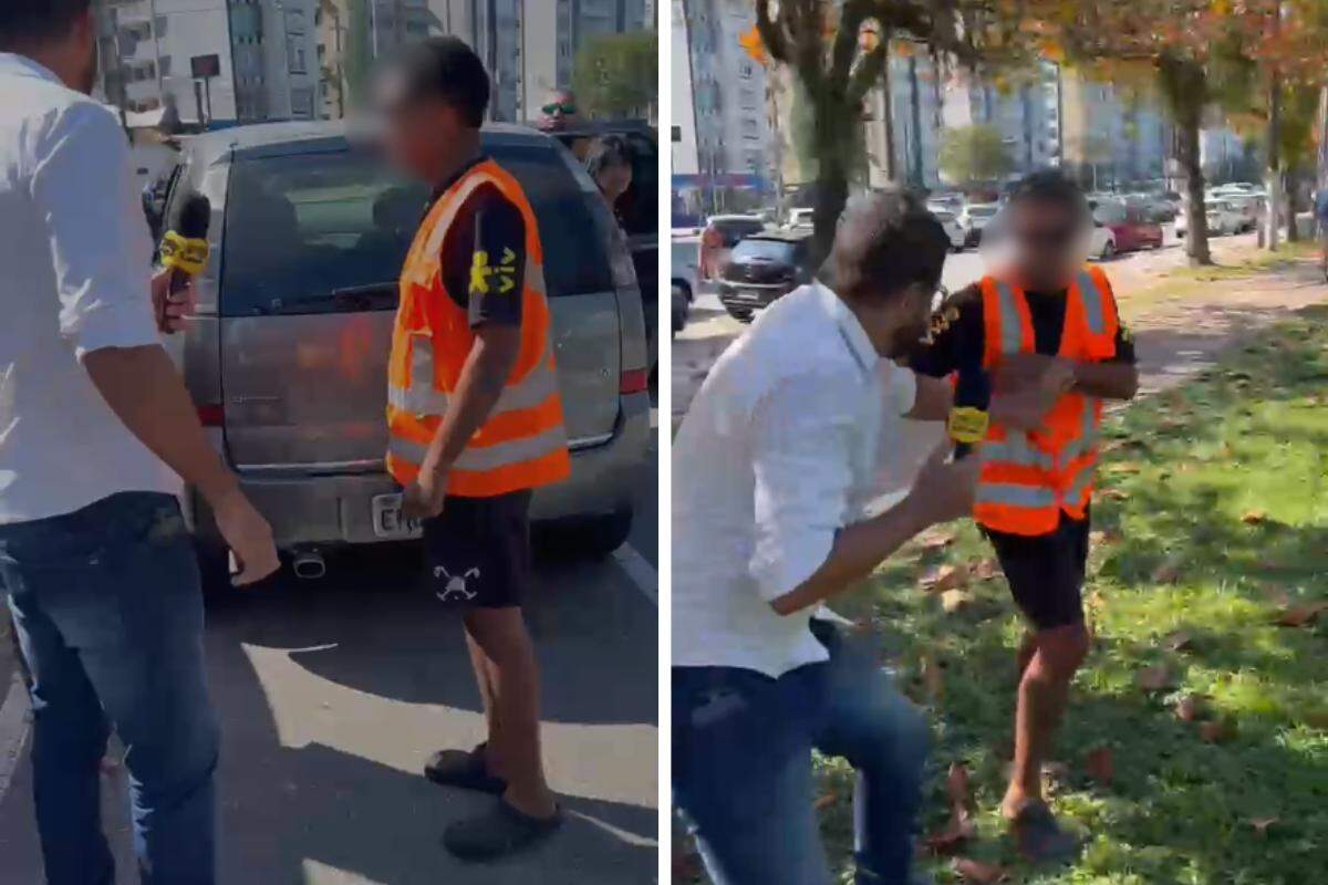 Confusão começou após o jornalista perguntar  e reclamar do valor cobrado pelo flanelinha a uma família