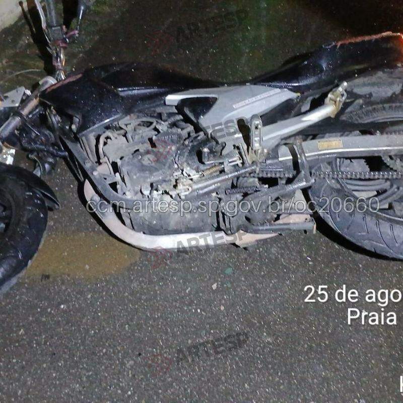 Motociclista morreu após acidente na Rodovia Padre Manoel da Nóbrega, em Praia Grande