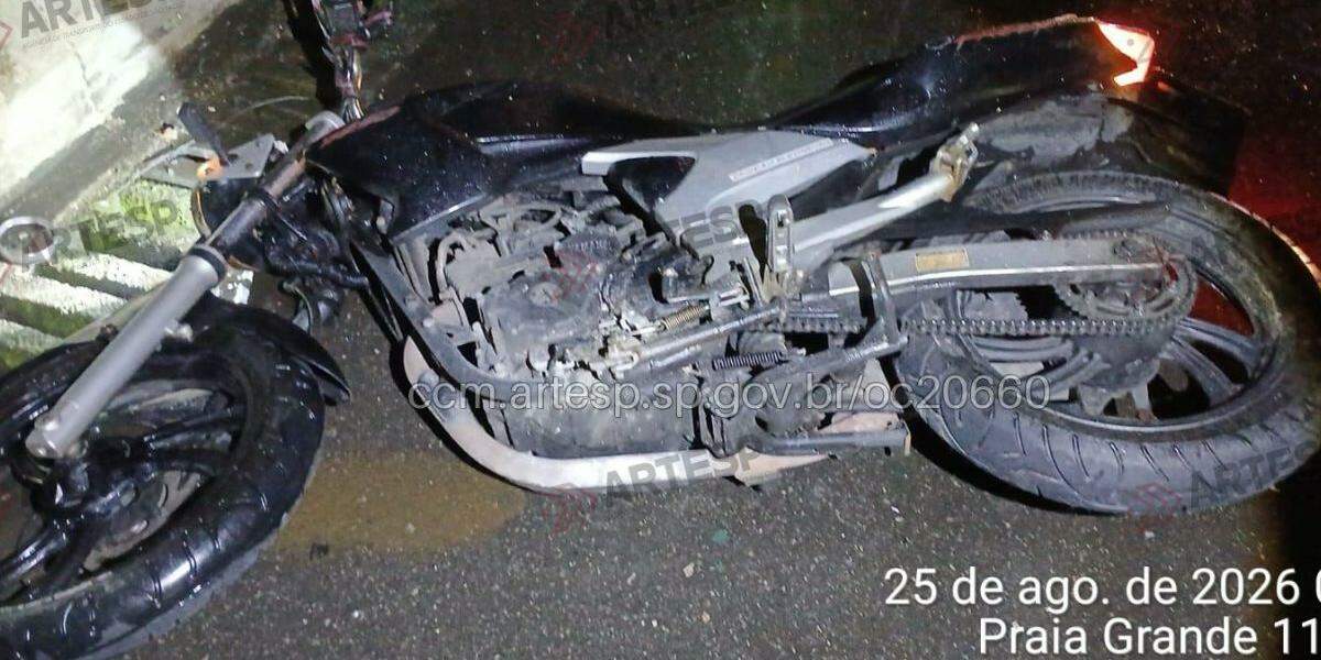 Motociclista morreu após acidente na Rodovia Padre Manoel da Nóbrega, em Praia Grande