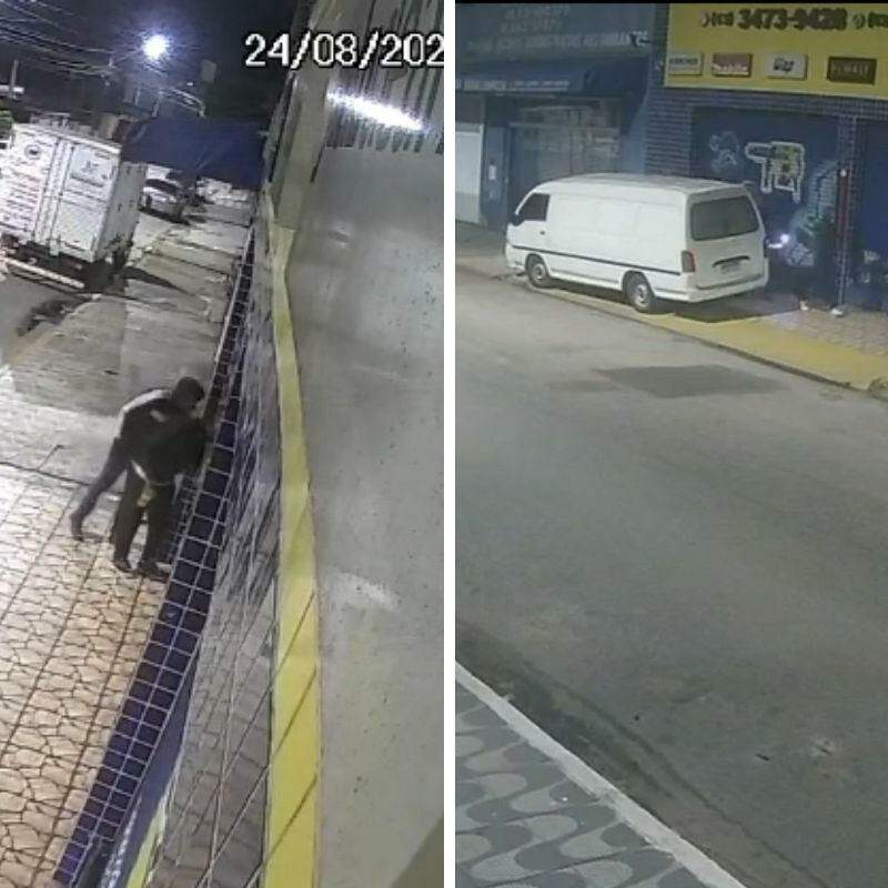 Criminosos invadiram loja no bairro Boqueirão, em Praia Grande, na madrugada de segunda-feira (24)
