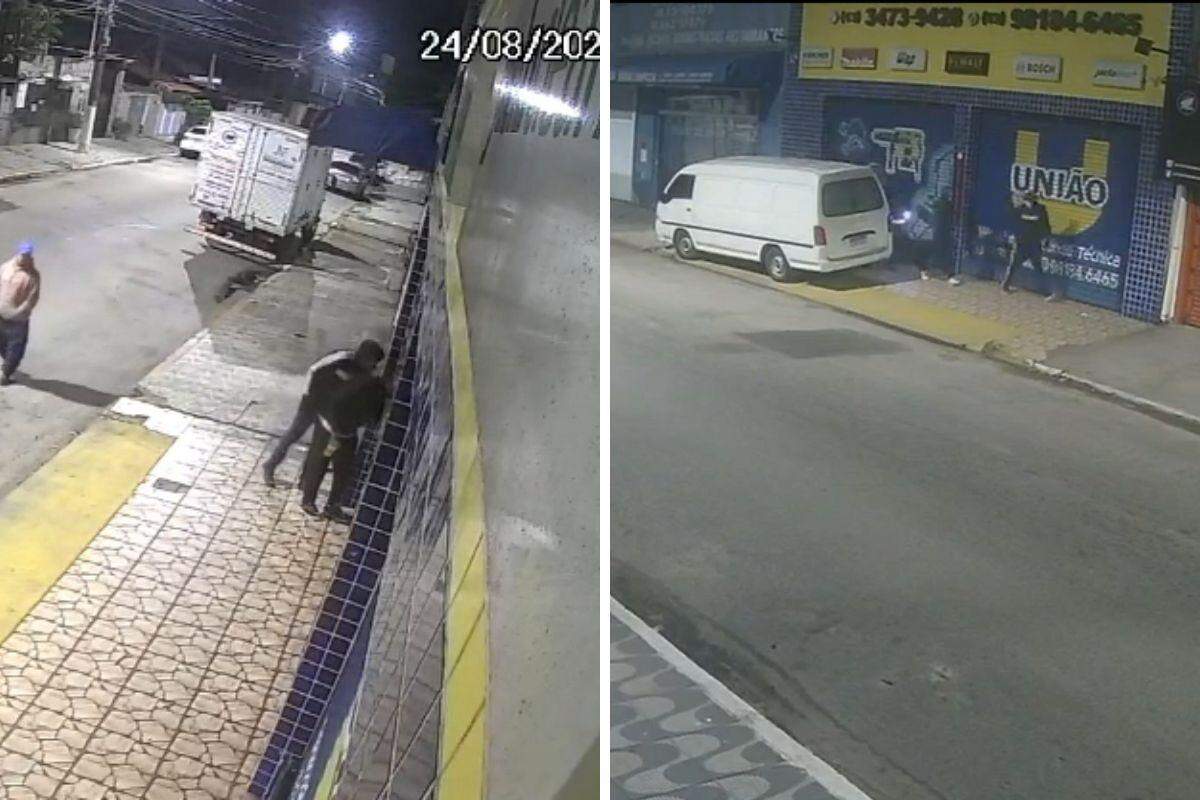 Criminosos invadiram loja no bairro Boqueirão, em Praia Grande, na madrugada de segunda-feira (24)