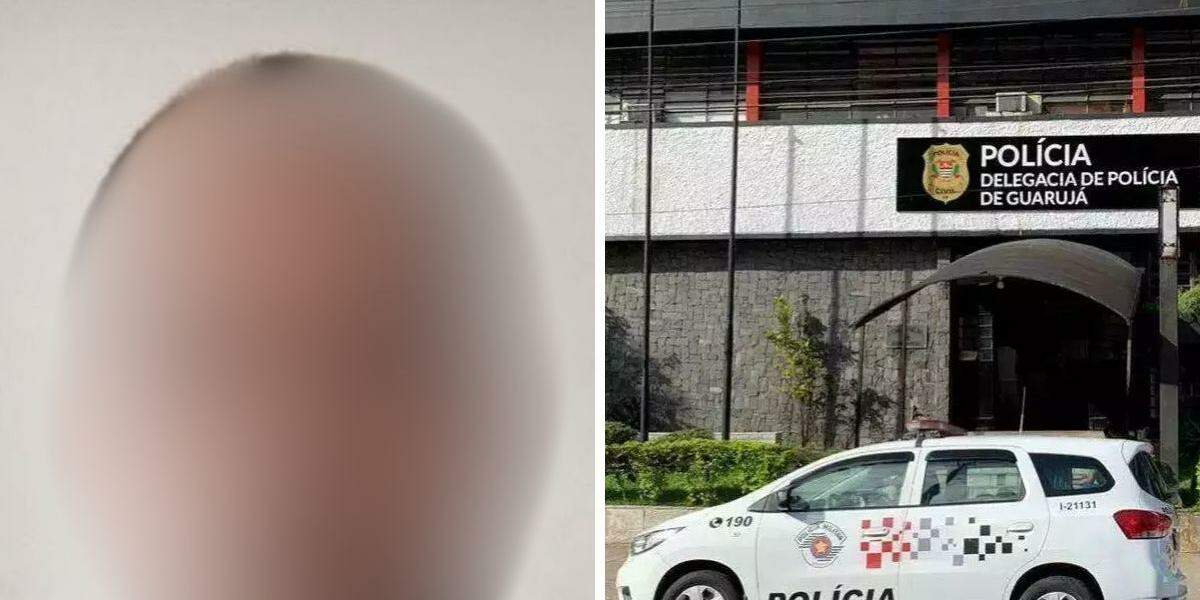 Acusado foi levado para a Delegacia de Guarujá, onde foi detido em flagrante