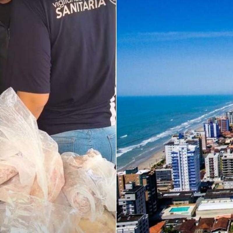 Alimentos foram recolhidos após fiscalização na orla da praia de Mongaguá, no litoral de São Paulo