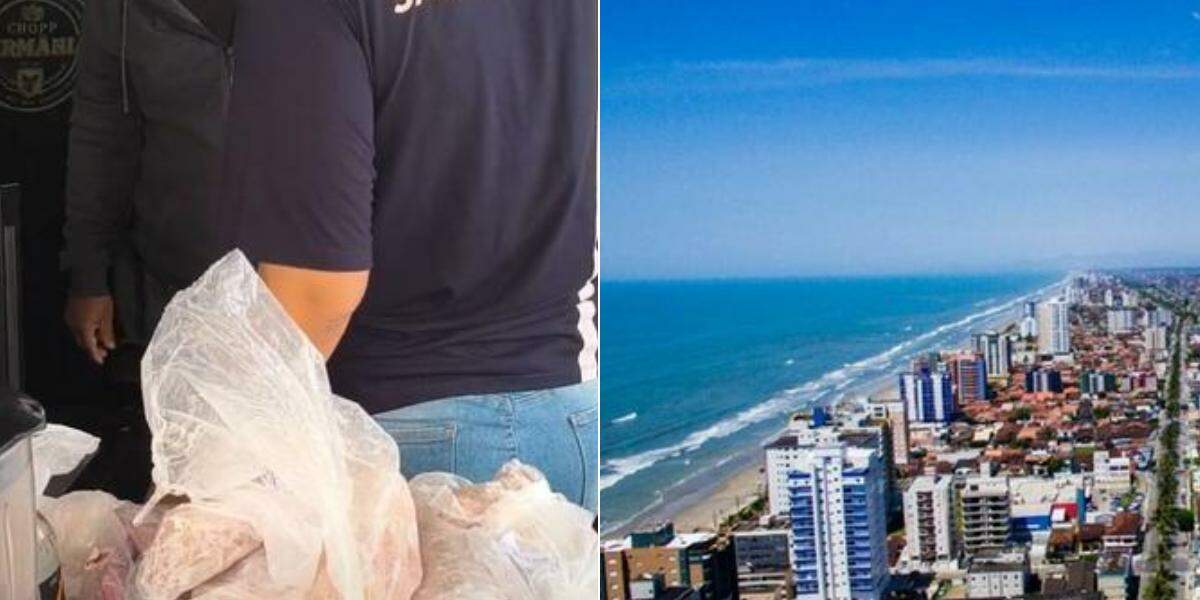 Alimentos foram recolhidos após fiscalização na orla da praia de Mongaguá, no litoral de São Paulo