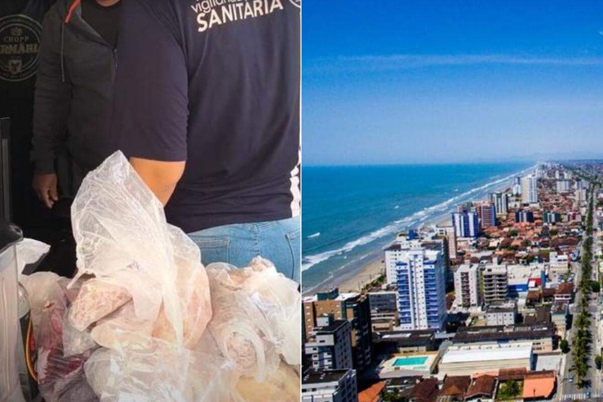 Alimentos foram recolhidos após fiscalização na orla da praia de Mongaguá, no litoral de São Paulo