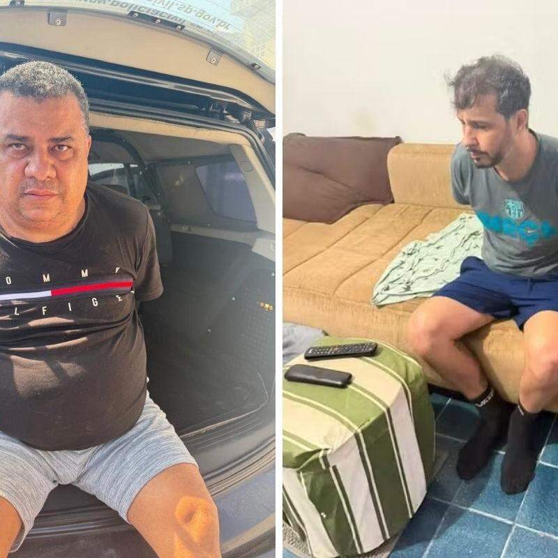 Wellington Araújo de Jesus, conhecido como “Gordinho” (à esq.), e,  Leandro Teixeira de Andrade, conhecido como Portuga (à dir.); ambos foram presos