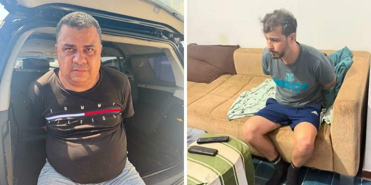 Wellington Araújo de Jesus, conhecido como “Gordinho” (à esq.), e,  Leandro Teixeira de Andrade, conhecido como Portuga (à dir.); ambos foram presos