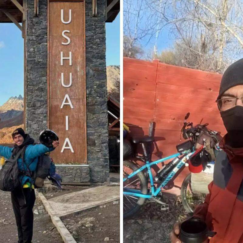 Roger Matheus chegou ao Ushuaia de Skate e Georgios Aciro está perto de chegar no destino de bicicleta