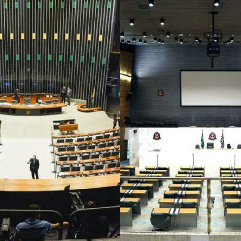 Câmara dos Deputados (à esq.) e Assembleia Legislativa de São Paulo (à dir.)