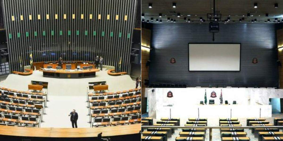Câmara dos Deputados (à esq.) e Assembleia Legislativa de São Paulo (à dir.)