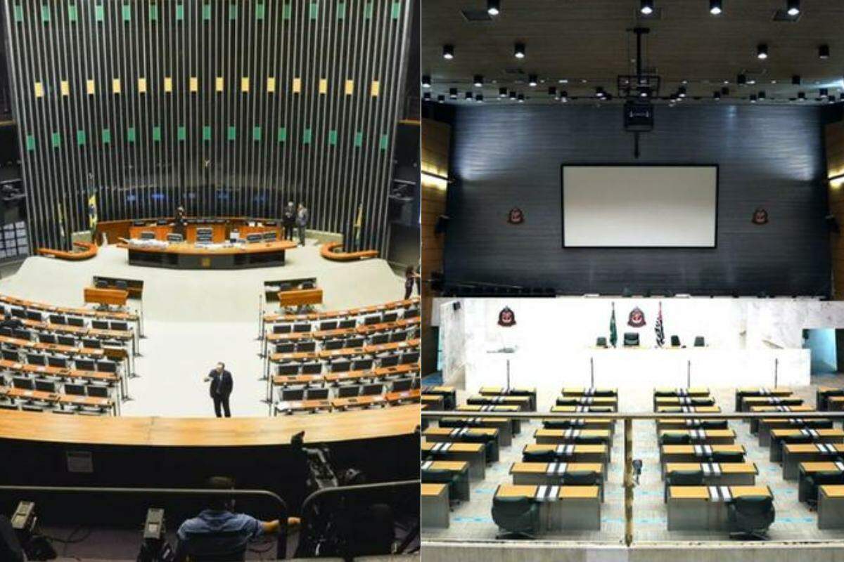 Câmara dos Deputados (à esq.) e Assembleia Legislativa de São Paulo (à dir.)