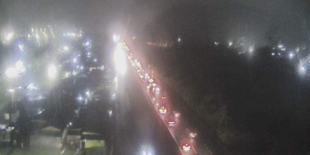 Movimento registrado por volta das 20h13, no trevo de Cubatão, no km 55 da Rodovia Anchieta