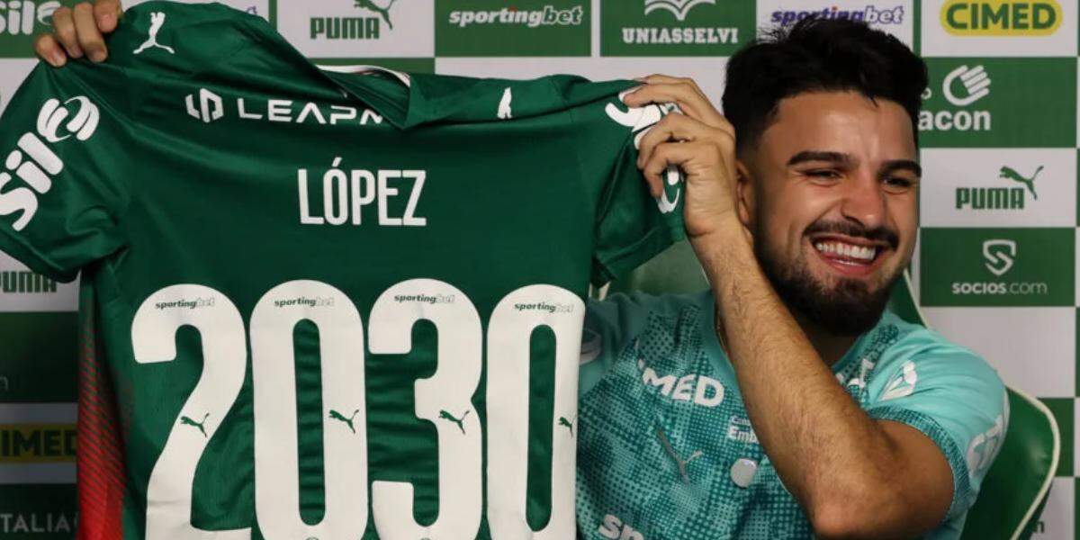 Palmeiras anuncia a renovação de contrato com o atacante Flaco López até 2030