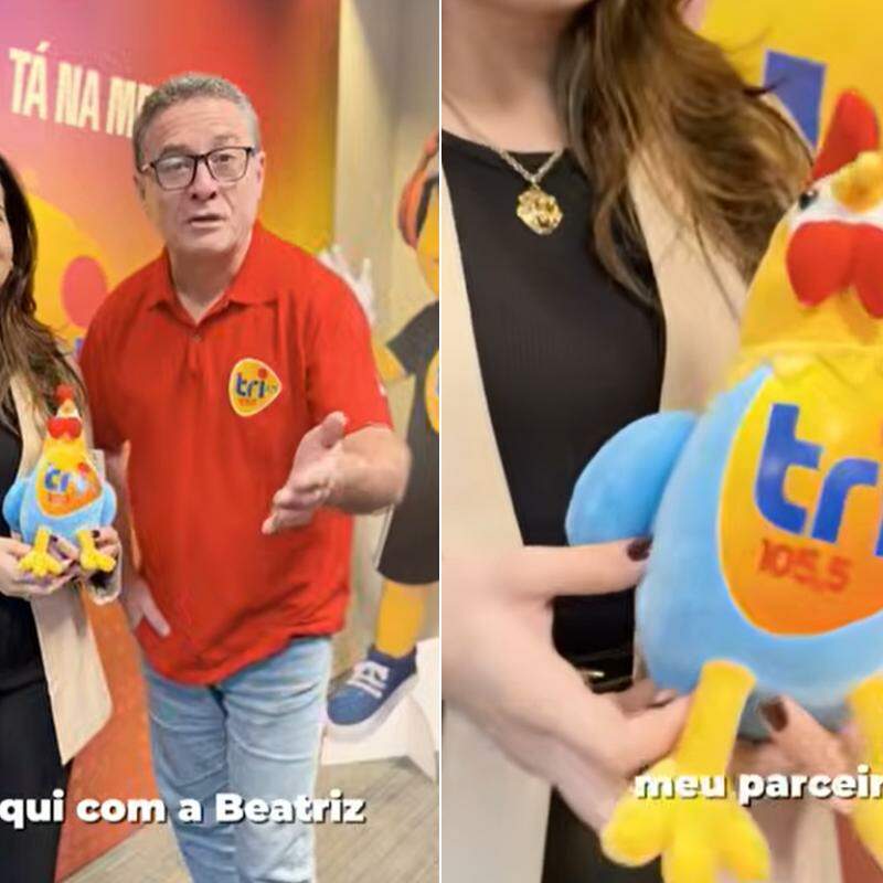 A Beatriz escolheu o nome do galinho do Trizinho