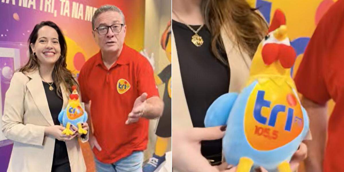 A Beatriz escolheu o nome do galinho do Trizinho
