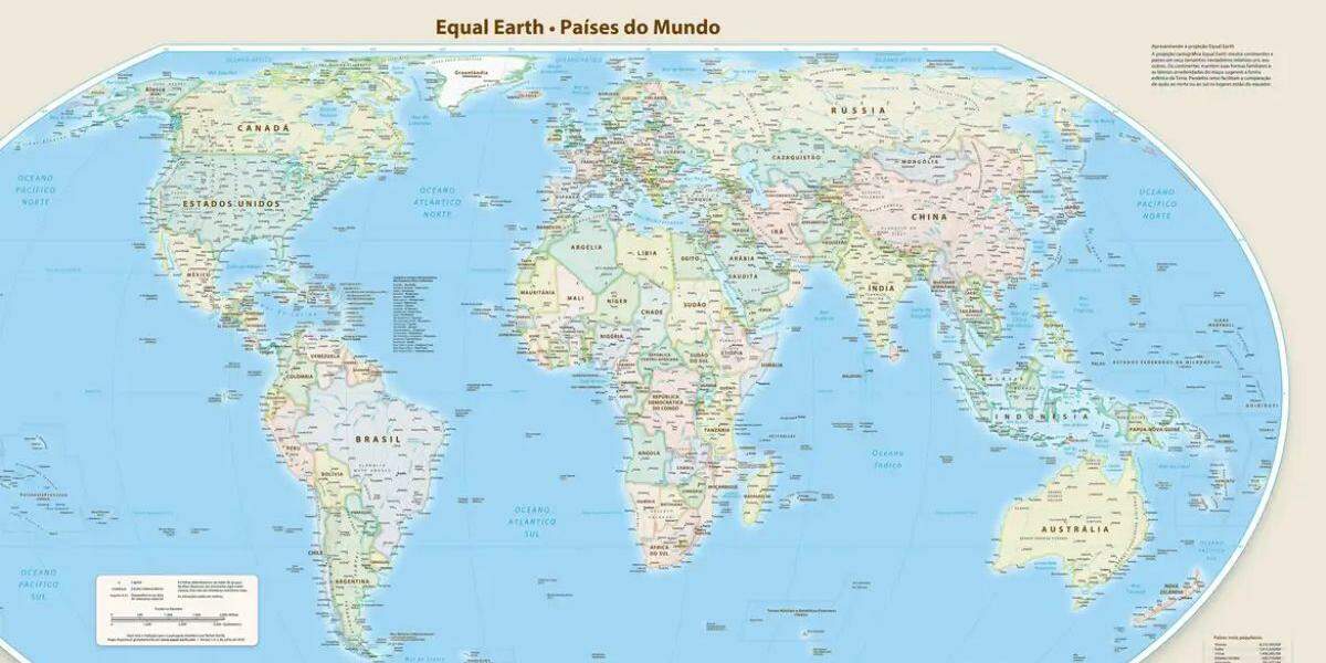 Proposta altera a representação cartográfica global para “mostrar de forma mais justa algumas regiões do mundo”