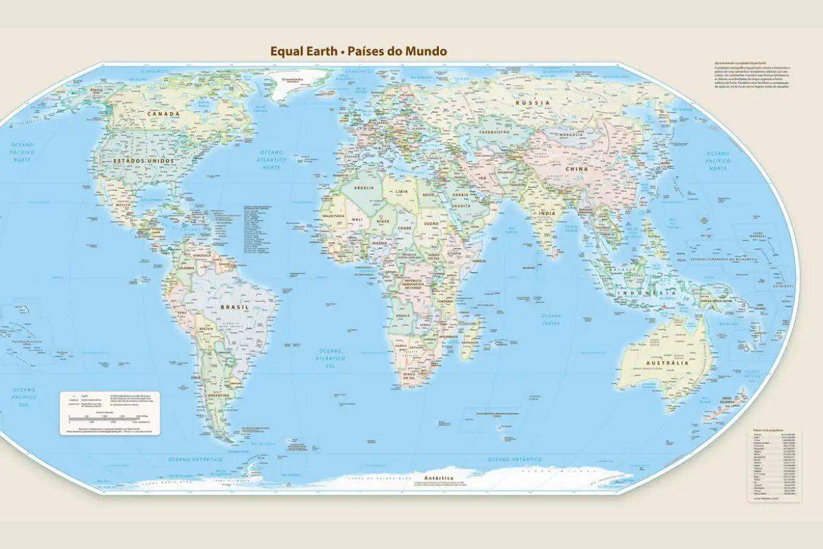 Proposta altera a representação cartográfica global para “mostrar de forma mais justa algumas regiões do mundo”