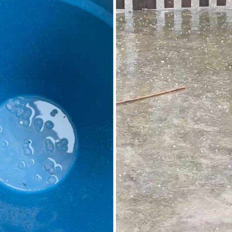Granizo foi registrado por moradores de Mongaguá e Itanhaém