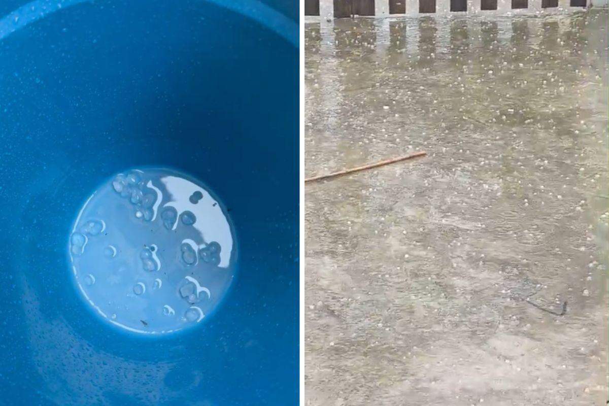 Granizo foi registrado por moradores de Mongaguá e Itanhaém