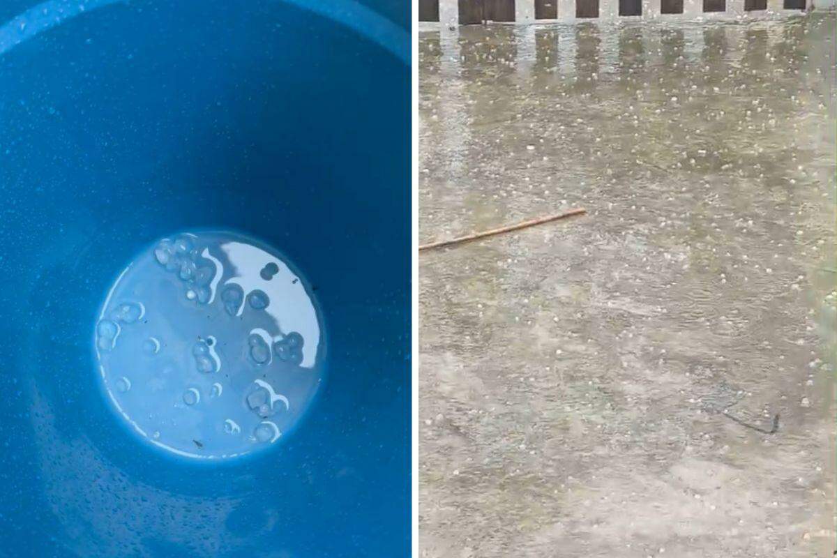 Granizo foi registrado por moradores de Mongaguá e Itanhaém