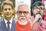 Ricardo Salles, candidato a senador (à esq.), Edmilson Costa, candidato à presidente (ao centro) e Carlos Machado, candidato a governador (dir.)
