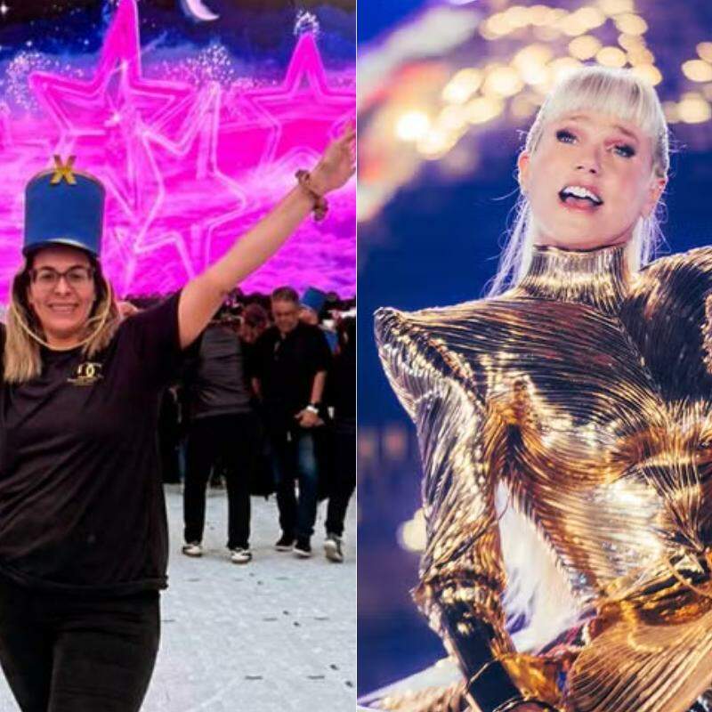 Nathy Santana (à esq.) sentiu de perto a vibração do show da turnê de despedida de Xuxa, a Rainha dos Baixinhos (à dir.)