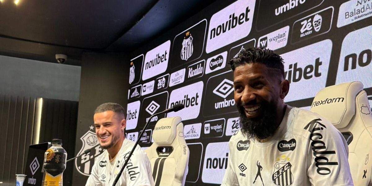 Philippe Coutinho e Rodinei foram apresentados nesta segunda-feira (14), no CT Rei Pelé