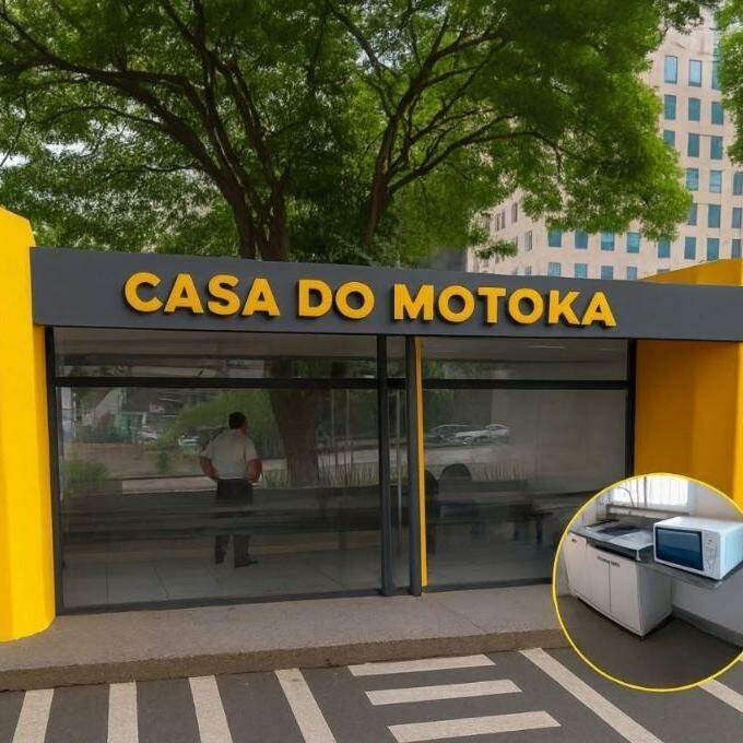O novo espaço em São Vicente terá cozinha com geladeira, pia e mesa para refeição, além de bancos, banheiros e tomadas para o carregamento de celulares