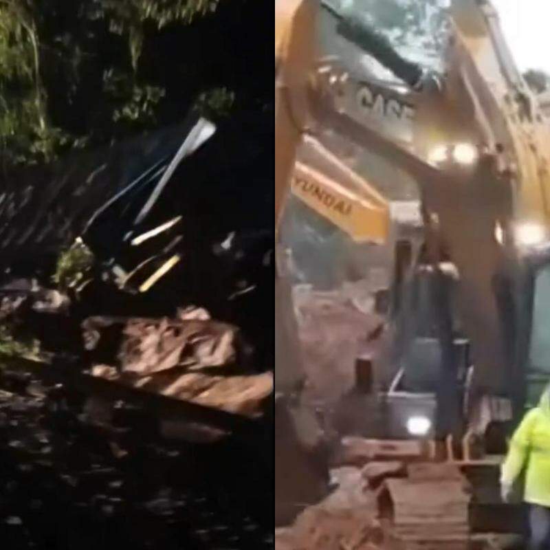 O impacto da queda desestabilizou o trem no momento em que ele trafegava pelo local