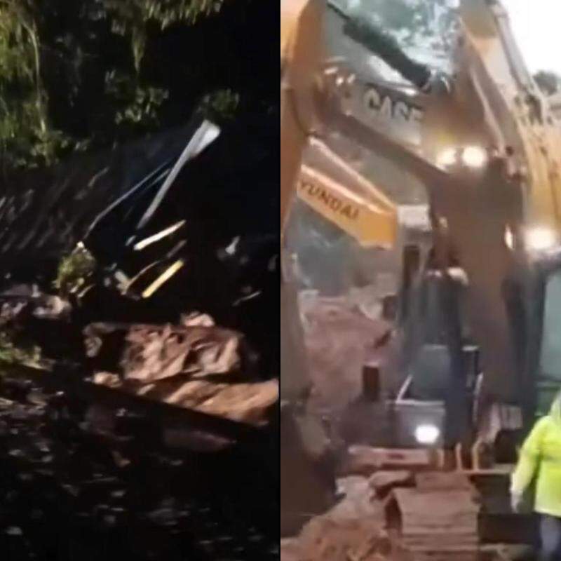 O impacto da queda desestabilizou o trem no momento em que ele trafegava pelo local