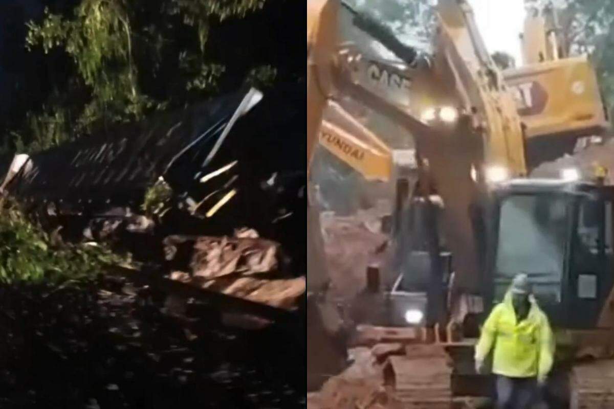 O impacto da queda desestabilizou o trem no momento em que ele trafegava pelo local
