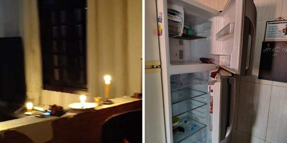 A aposentada perdeu alimentos e bebidas na geladeira, além de outros prejuízos decorrentes do corte no fornecimento de eletricidade à sua casa, em Itanhaém