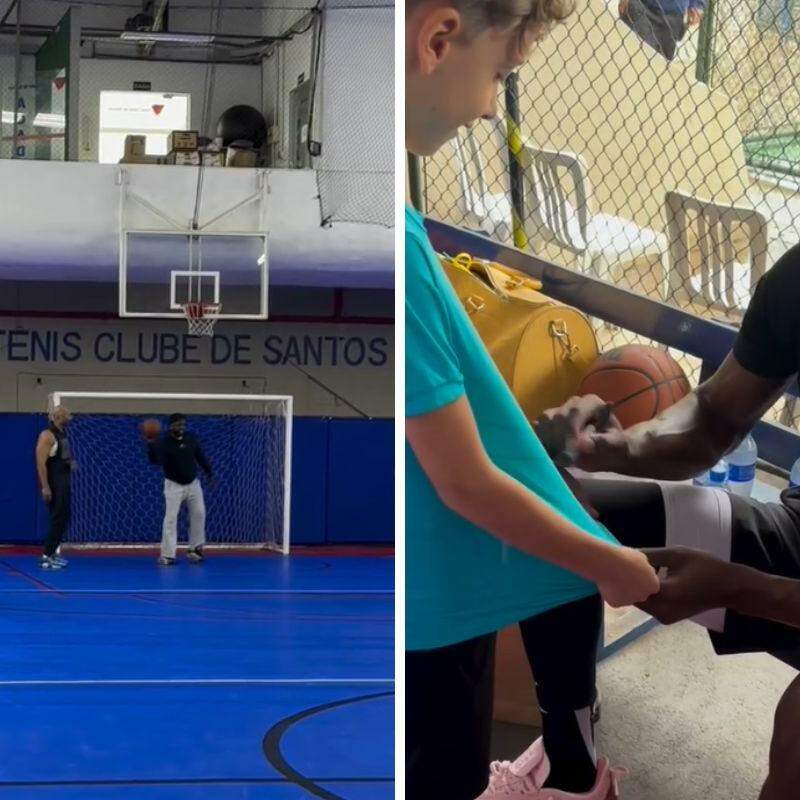 Jimmy Butler visitou o Tênis Clube, bateu bola e atendeu fãs que estavam pelo local