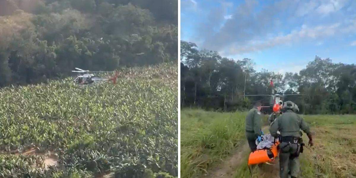Idoso foi resgatado em área rural de Eldorado, no Vale do Ribeira