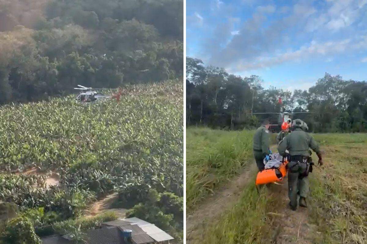 Idoso foi resgatado em área rural de Eldorado, no Vale do Ribeira