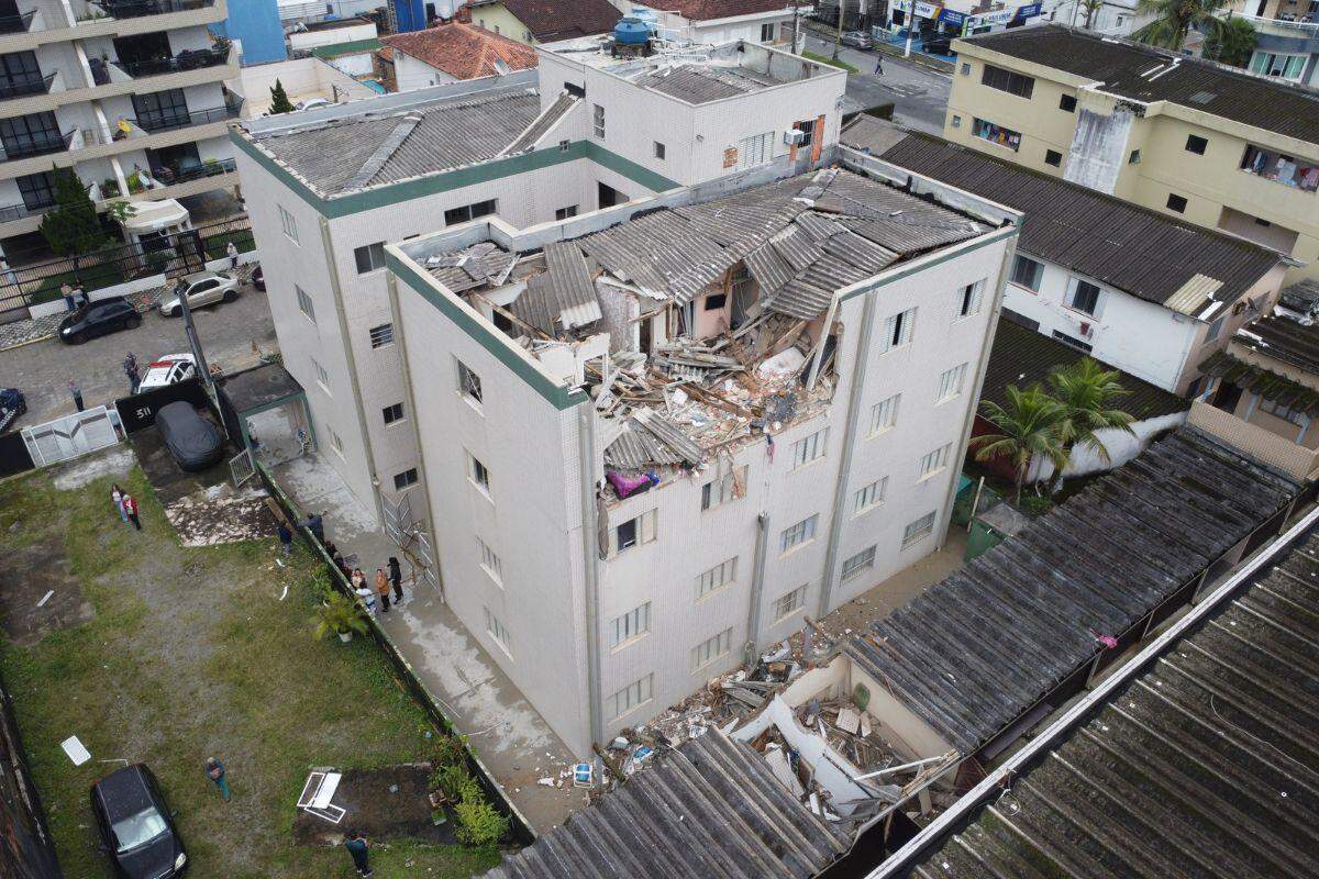 Botijão explodiu em um apartamento de um prédio localizado na Avenida Campos Salles, no Centro de Mongaguá