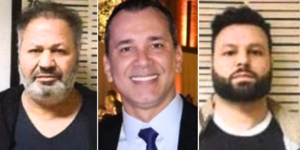 Nicola Assisi, à esquerda, é investigado por chefiar a máfia italiana no Brasil; ao centro, o advogado Patrick Raasch Cardoso, citado por atuar em esquema, e à direita, Patrick Assisi