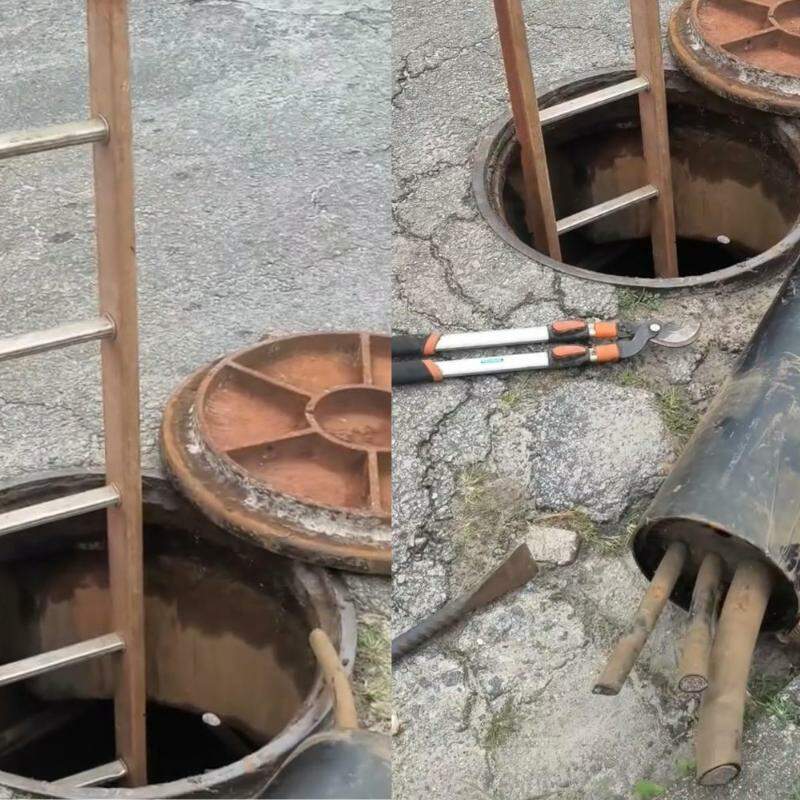 Para não levantar suspeitas, os criminosos haviam isolado o perímetro do bueiro com cones de trânsito