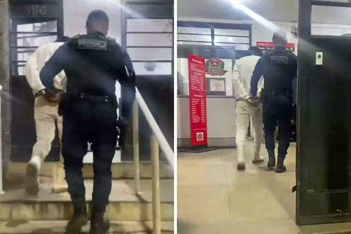 Homem foi levado para a Delegacia Sede de Guarujá