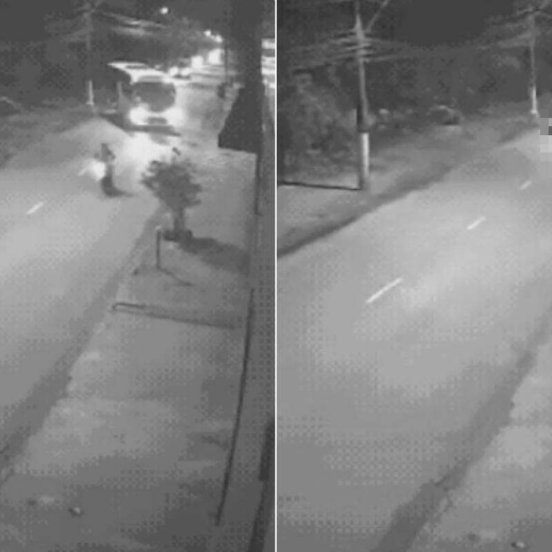 Ao fazer a conversão para a esquerda, o ônibus usou as duas faixas da pista em São Vicente, e o motociclista atingiu a lateral do veículo