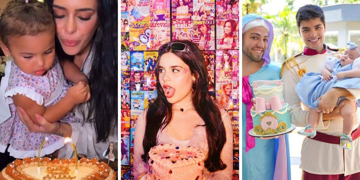A confeitaria de Santos fez encomendas para Bruna Biancardi (à esquerda), Luara Fonseca (ao centro) e Lucas Bley (à direita)