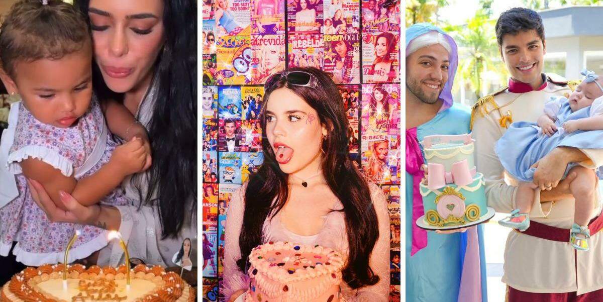 A confeitaria de Santos fez encomendas para Bruna Biancardi (à esquerda), Luara Fonseca (ao centro) e Lucas Bley (à direita)