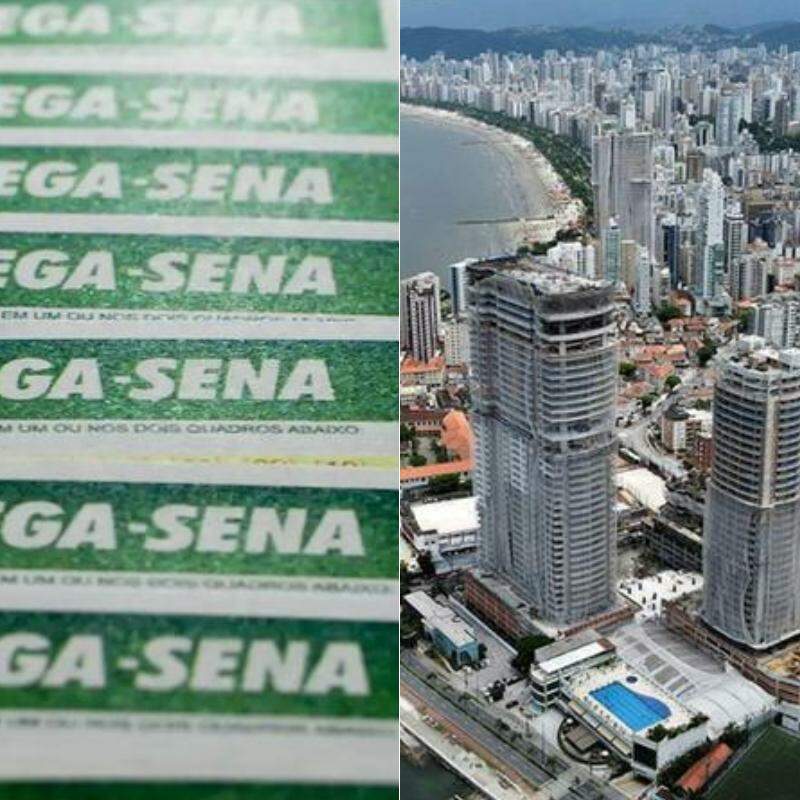 Duas apostas registradas em Santos acertaram cinco das seis dezenas da Mega-Sena no domingo (20)